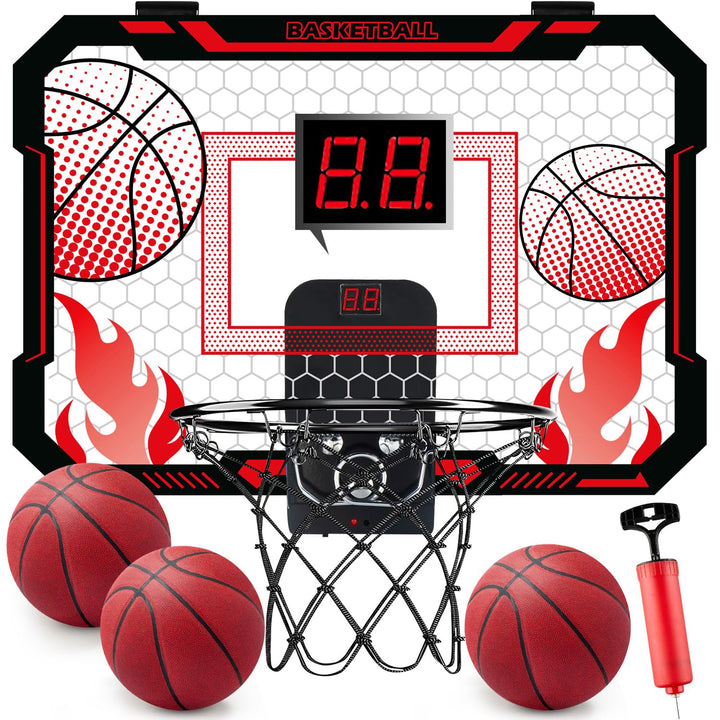 Indoor-Basketballkorb für Kinder, Halterung über der Tür, Anzeigetafel - Geschenke für 4-12 jährige
