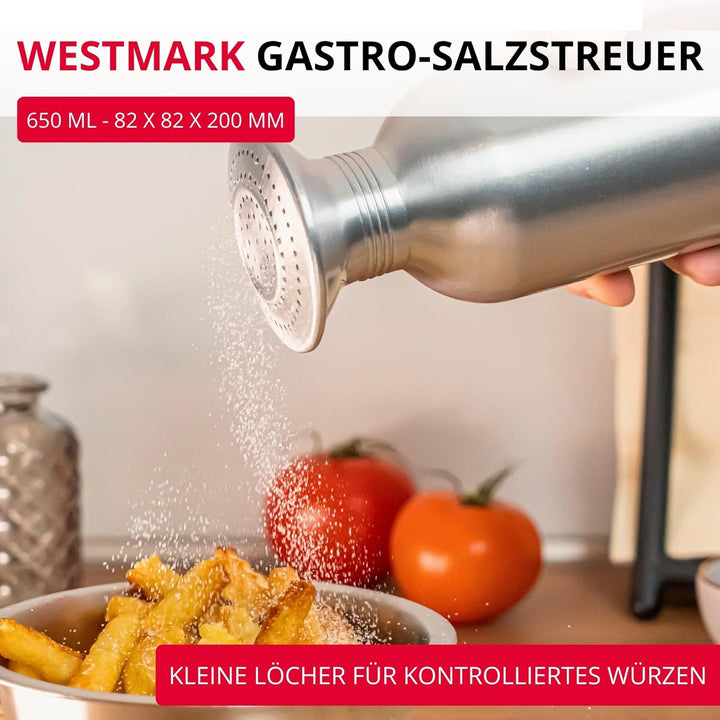 Westmark 2 Gastro-Salzstreuer Omega – praktische Gewürzstreuer für Gastronomie und Grossküche, auch