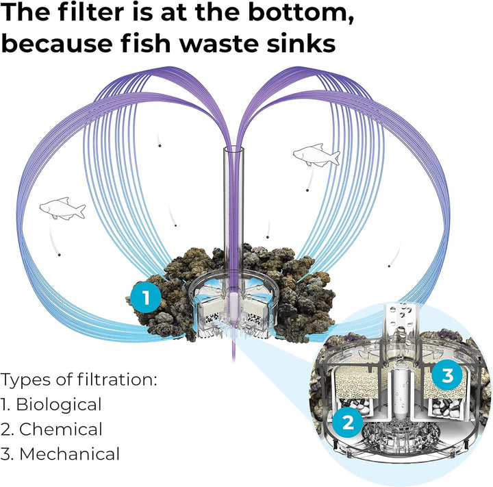 biOrb 72011 CLASSIC 60 LED schwarz - dekoratives Aquarium Komplett-Set mit Filter-System, LED-Beleuc