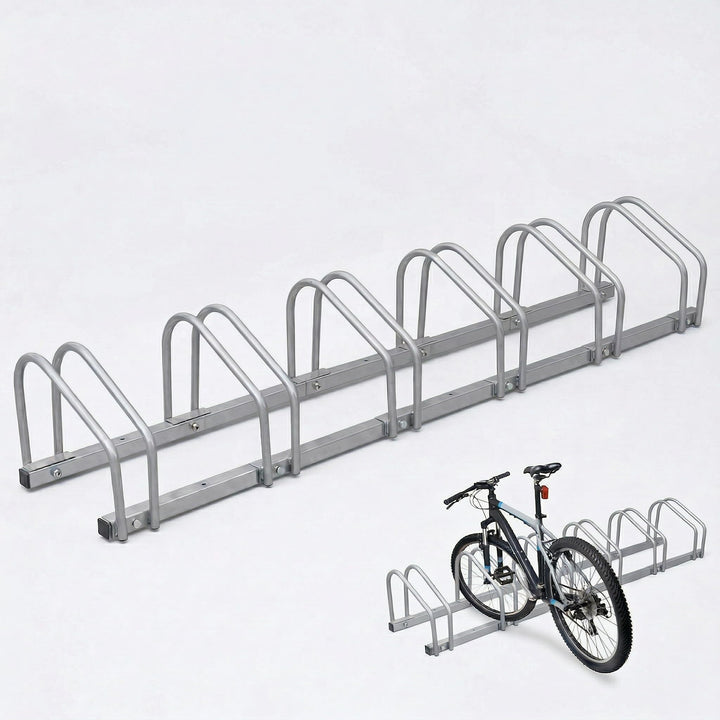 Fahrradständer für 6 Fahrräder – 16mm verzinkter Stahl, 30cm Abstand, für 35-55mm Reifen, Boden- &amp; W