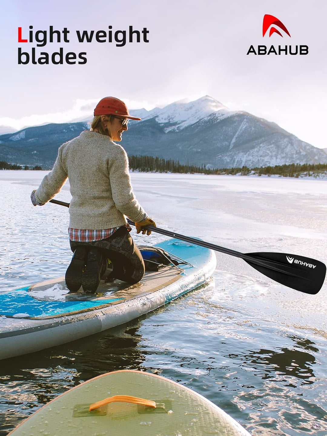 Abahub SUP Paddel Aluminium Einstellbares Stand Up Paddle für Paddleboard, Aluminiumlegierung PU-bes