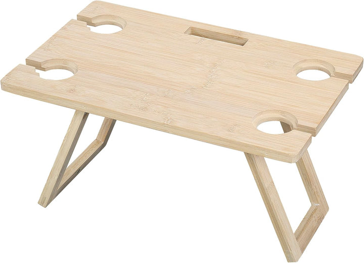 cilio Picknick-Korb Ponza, Für 4 Personen, Geflochtener Korb aus Weide, Deckel aus Bambus als Tisch