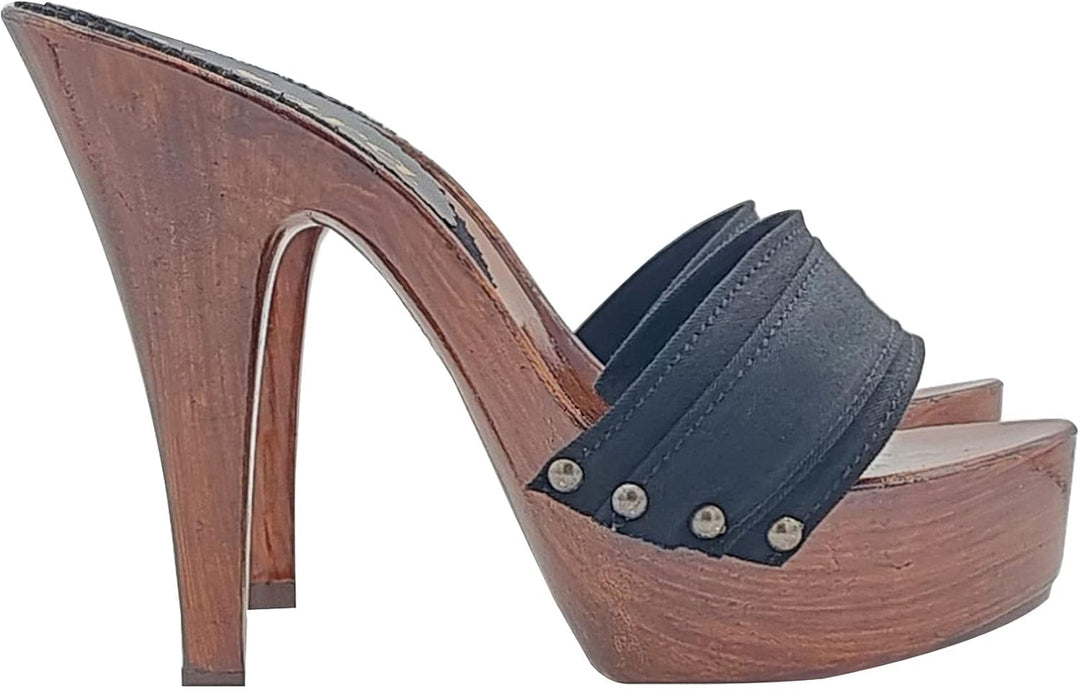 Schwarze Clogs für Frauen mit sehr hohen Absätzen - K9201 Nero (41 EU, SCHWARZ) 41 EU Schwarz, 41 EU