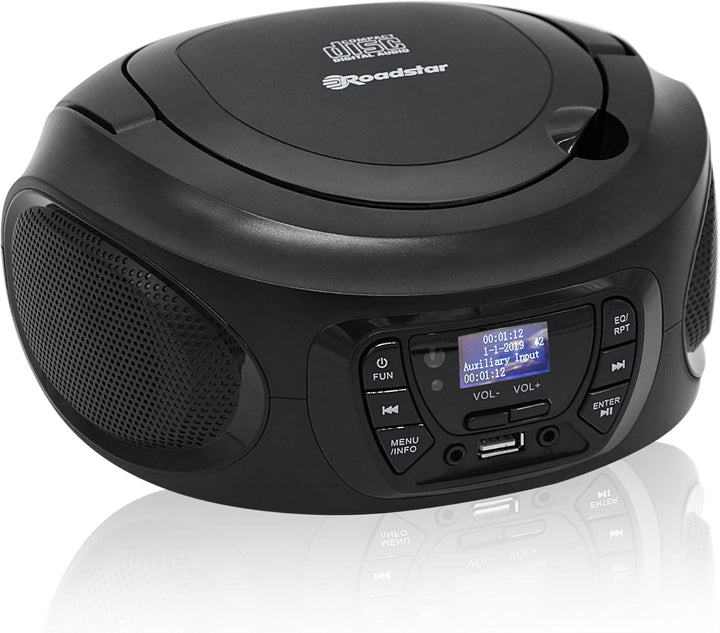 Roadstar CDR-375D+/BK Tragbares Radio CD Player, Spieler CD-MP3, CD-R, CD-RW, Radio DAB/DAB+ / FM, U
