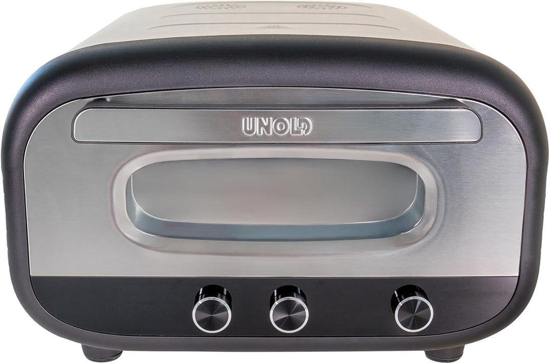Unold 68806 Pizzaofen Alfredo – Elektrischer Pizzaofen ohne Gas inkl Zubehör, 2min Backzeit mit Pizz
