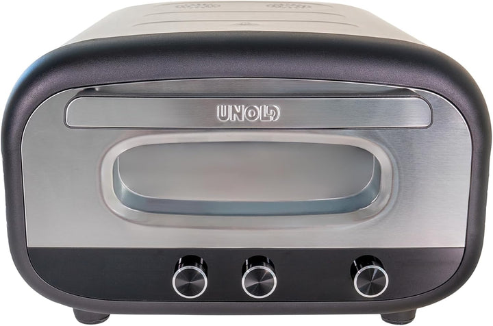 Unold 68806 Pizzaofen Alfredo – Elektrischer Pizzaofen ohne Gas inkl Zubehör, 2min Backzeit mit Pizz