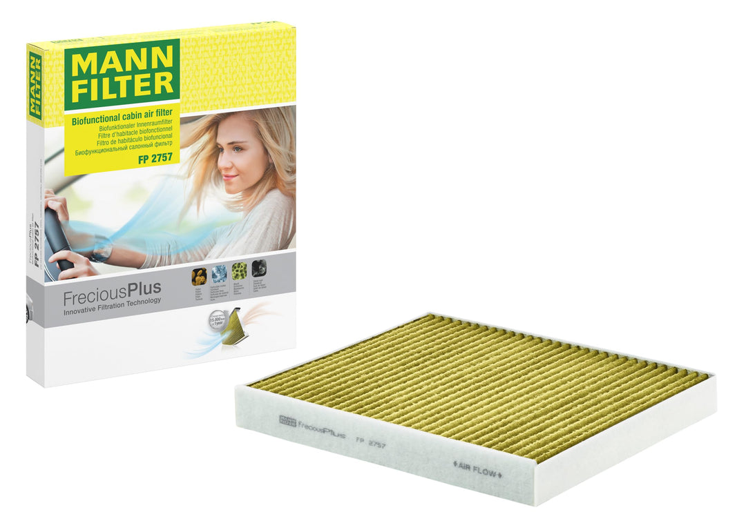 MANN-FILTER FP 2757 Innenraumfilter – FreciousPlus Biofunktionaler Pollenfilter – Für PKW, FP