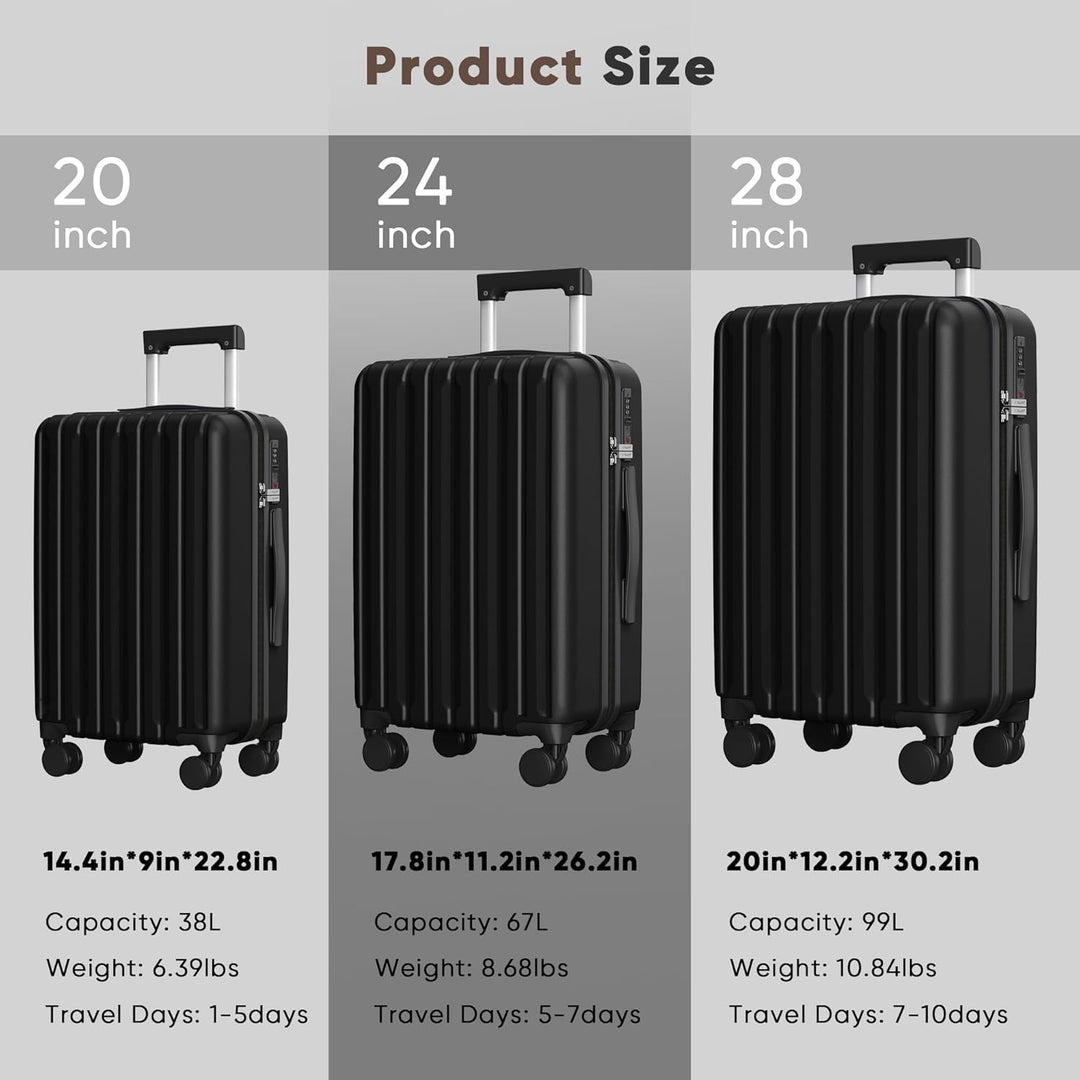 SHOWKOO Koffer Gross 75cm Hartschale Leicht Reisekoffer Polycarbonat Erweiterbar Haltbar Trolley Han