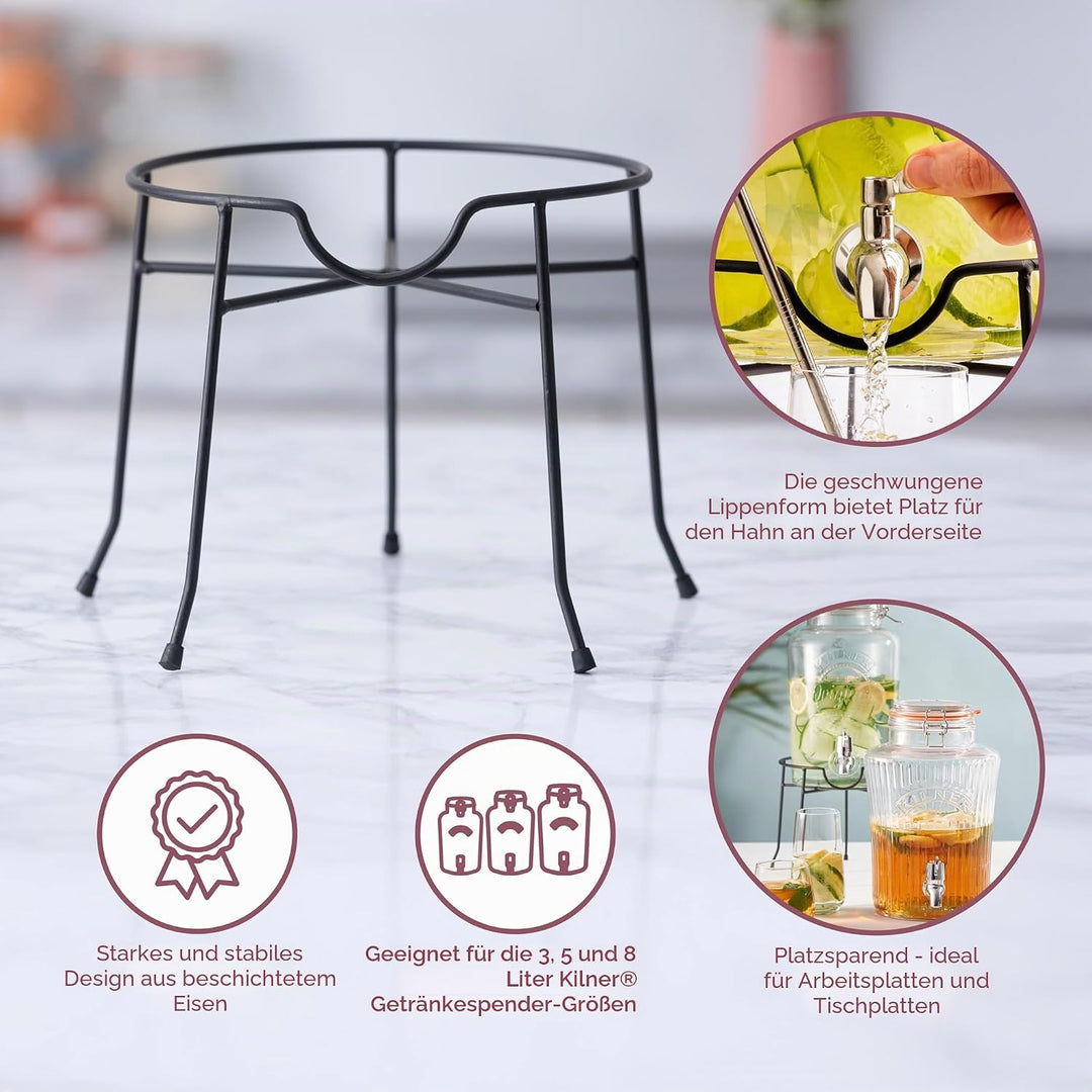 KILNER Getränkespender Ständer für ROUND Getränkespender | Ø 19 cm | Stabiler Stand | Für das komfor