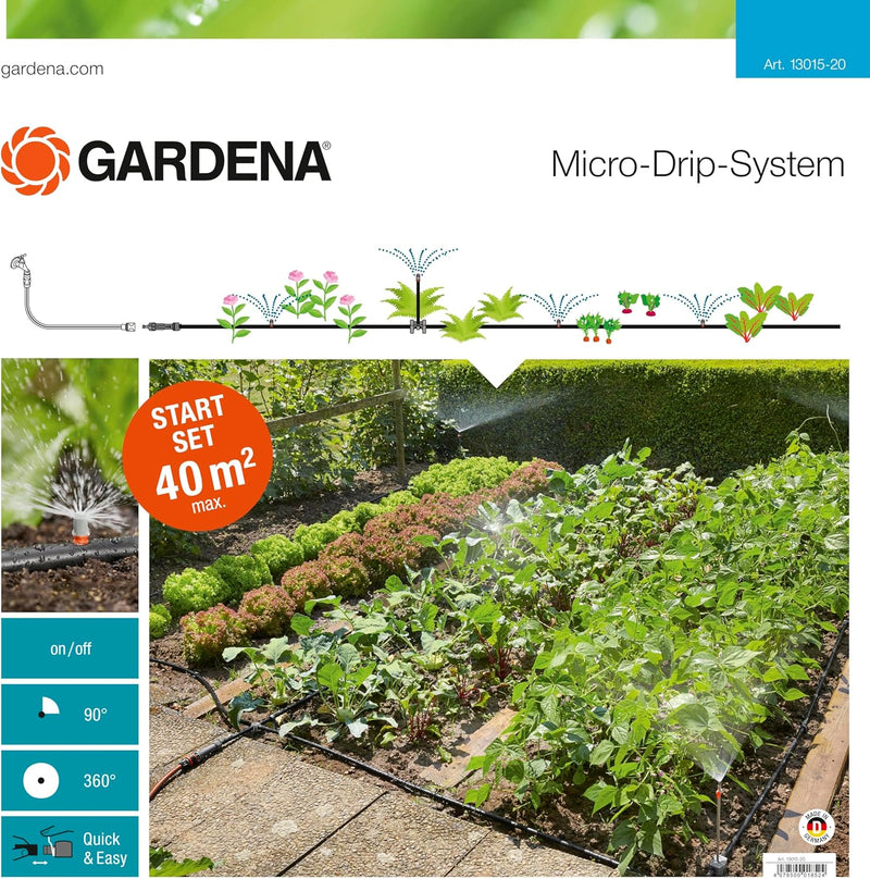 Gardena Start Set Pflanzflächen: Micro-Drip-Gartenbewässerungssystem zur individuellen, flexiblen Be