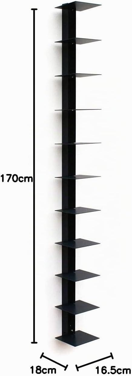 Haseform Bücherturm 170 cm (für 1,80 m Bücher) anthrazit Bücherregal Wandregal