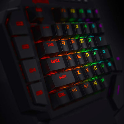 Redragon K585 DITI Einhand RGB Mechanische Gaming-Tastatur, Braune Schalter, Typ-C Professionelle mi