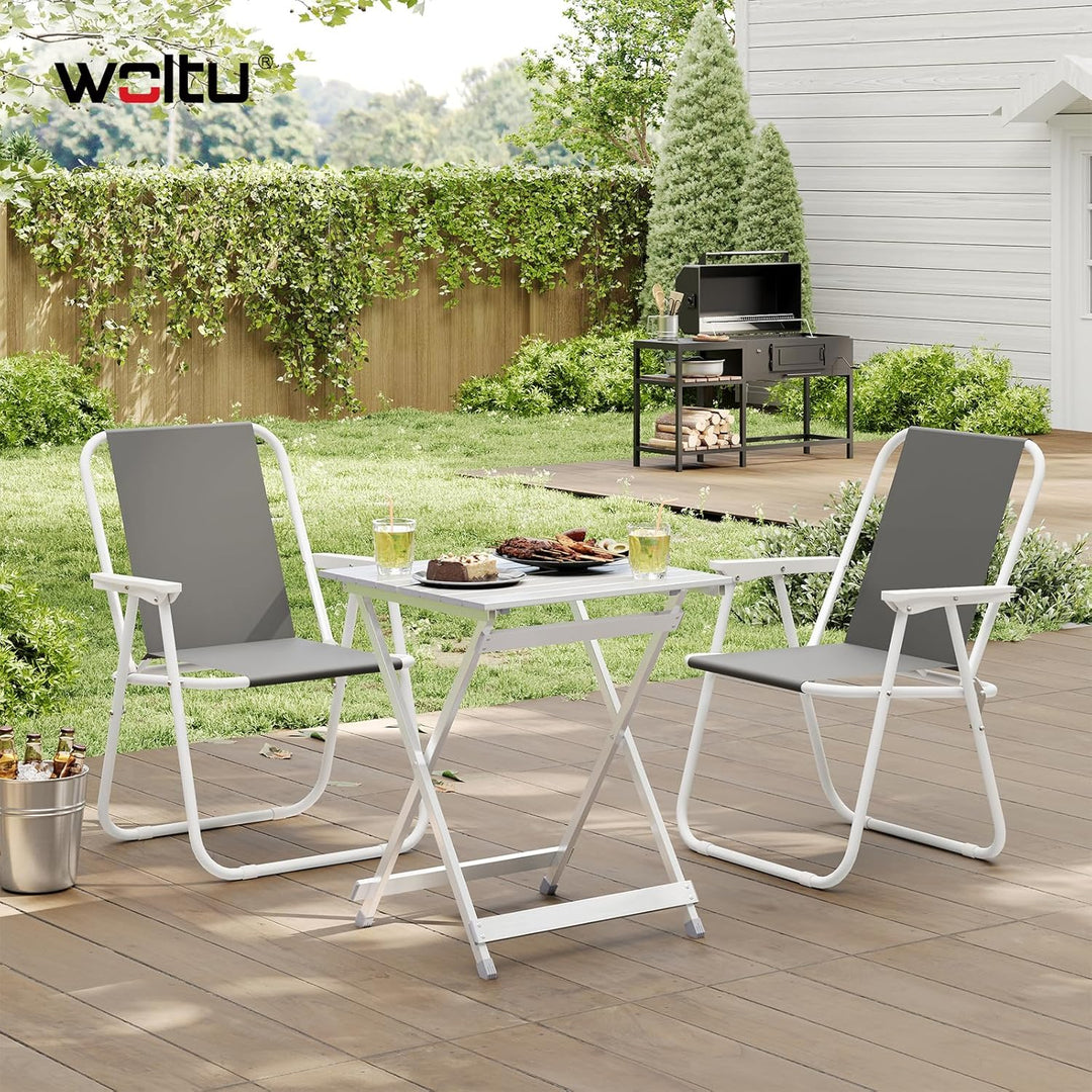 WOLTU Alu Tisch Klapptisch Campingtisch Balkontisch Gartentisch Klappbar aus Aluminium, 50.5x47x59.5