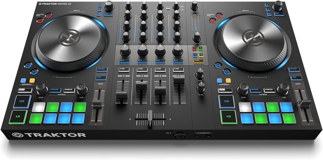 Native Instruments Traktor Kontrol S3 4-Kanal DJ Controller, 16 Pads, integrierte Soundkarte, Trakto