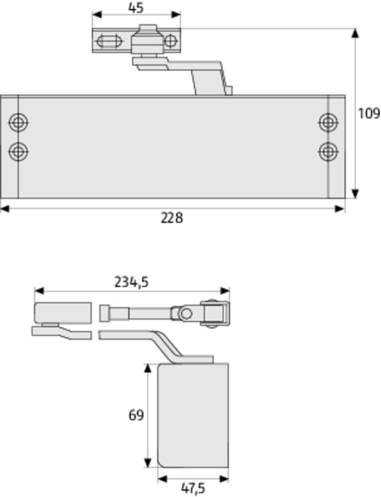 ABUS Türschliesser 7603, weiss, 210914, Weiss