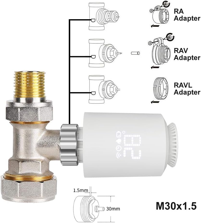 Smart Heizkörperthermostat, Zigbee Thermostat, Smart Heizungsthermostat mit App-Funktion,Programmier