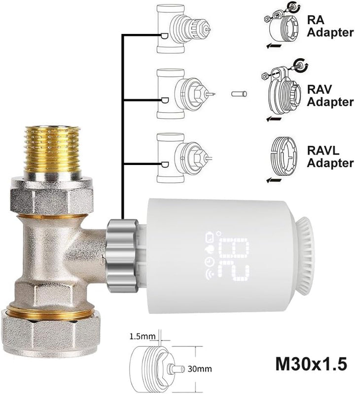 Smart Heizkörperthermostat, Zigbee Thermostat, Smart Heizungsthermostat mit App-Funktion,Programmier