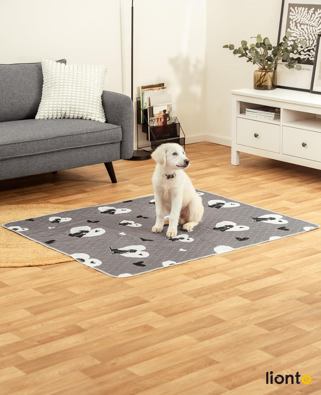 lionto Wiederverwendbare Welpenunterlagen 2er-Set, 152x122 cm, bis 60°C waschbar, super saugfähig fü