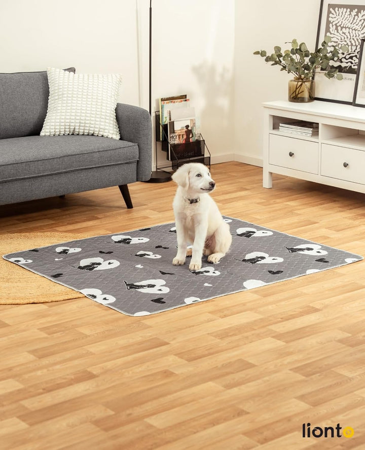 lionto Wiederverwendbare Welpenunterlagen 2er-Set, 152x122 cm, bis 60°C waschbar, super saugfähig fü