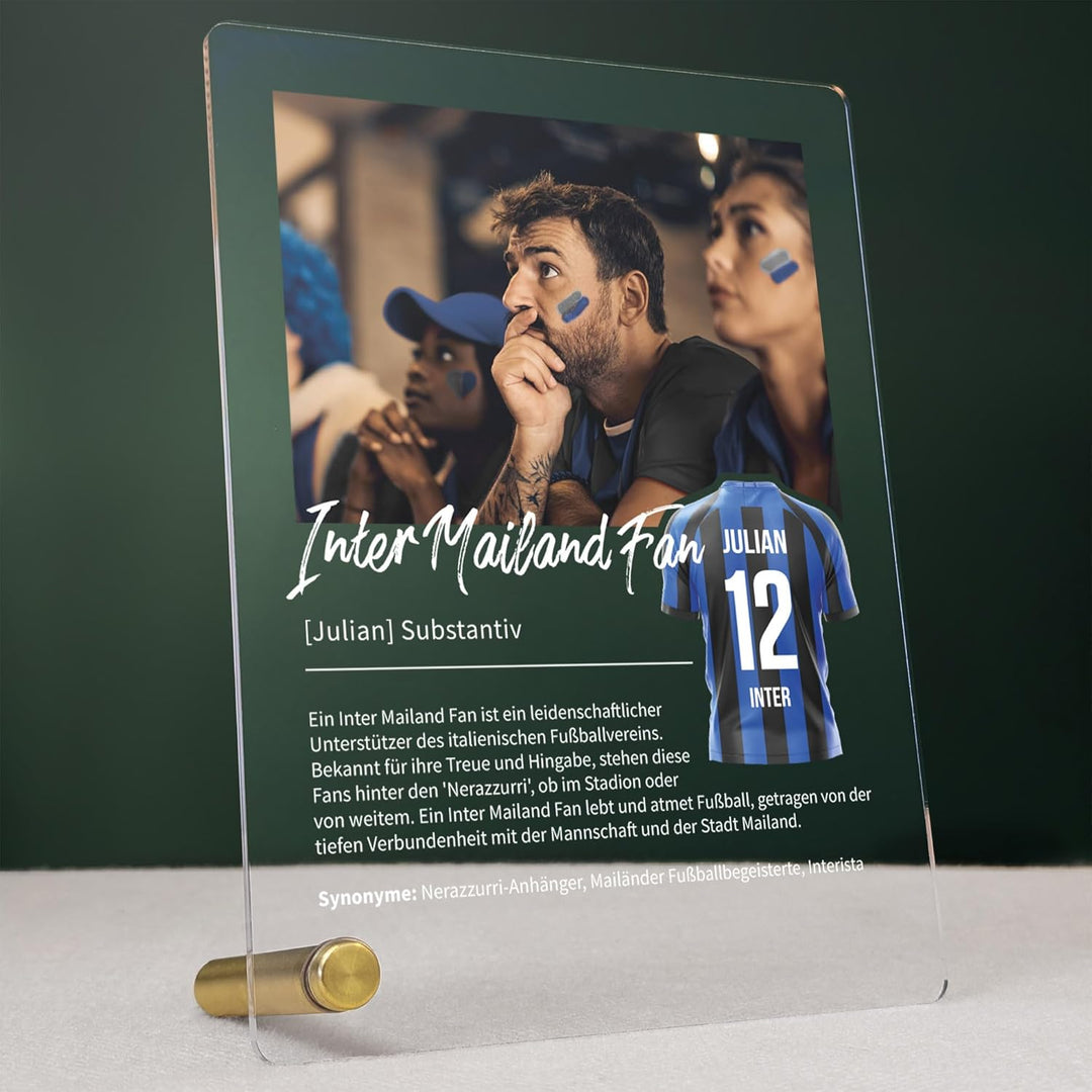 Inter Geschenk personalisiert - Acryl Geschenk - Definition: Inter Fan - Inter Fanartikel, Inter Fan