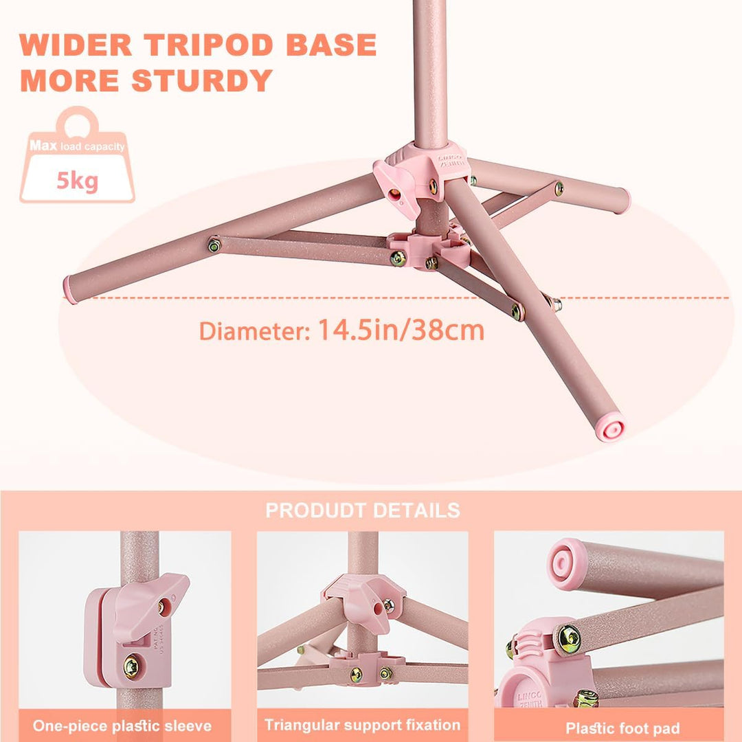 Koolehaoda 60cm Hoch Handy Stativ Flexibel Tischstativ mit 360° Kugelkopf und 26cm Schwanenhals, Sch