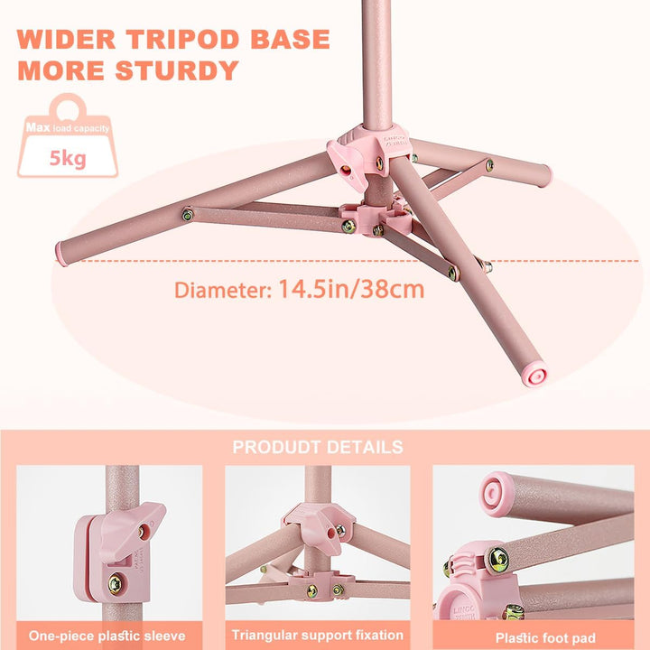 Koolehaoda 60cm Hoch Handy Stativ Flexibel Tischstativ mit 360° Kugelkopf und 26cm Schwanenhals, Sch
