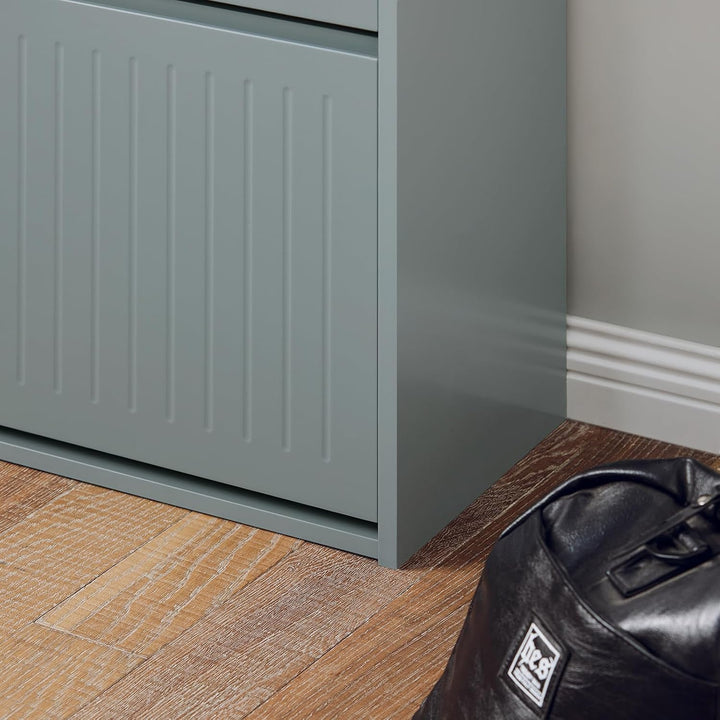 SoBuy Schuhkipper mit 3 Klappen Schuhablage Schuhschrank schmal Schuhregal mit 6 Ablageflächen Schuh