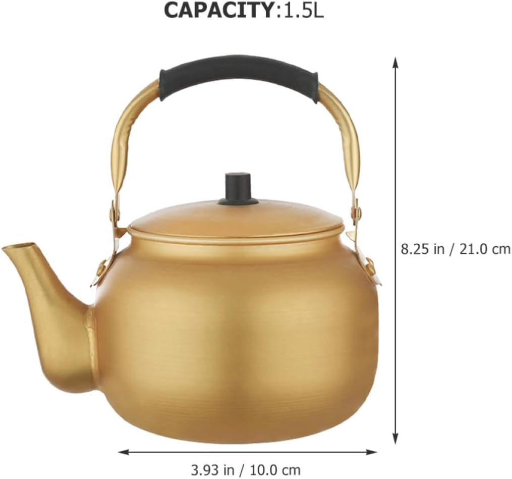 MAGICLULU Aluminium Wasserkocher 1,5l mit Effizientem Schnellkochsystem und Anti Heissem Griff für O