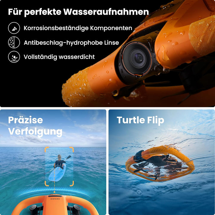 HOVERAir AQUA Flugkamera, IP67 wasserdichte Follow-Me-Drohne mit Kamera für Wassersport, 34mph, 10+