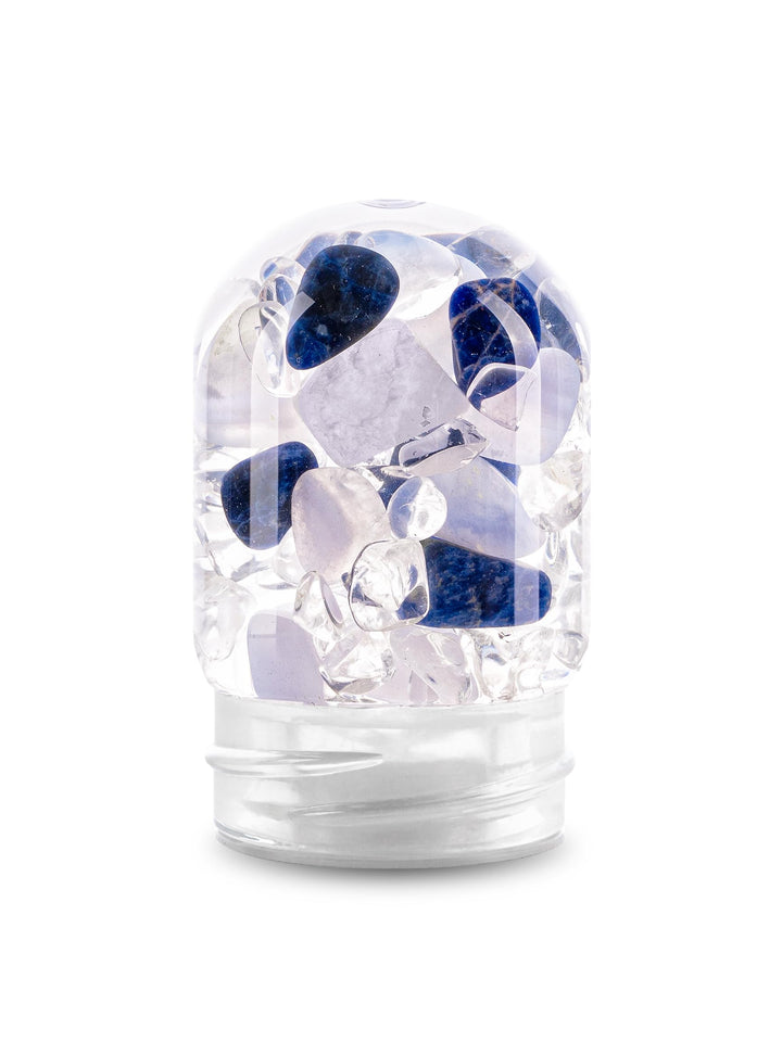 VitaJuwel GemPod BALANCE | Glaseinsatz für VitaJuwel Flaschen und Karaffen mit Sodalith, Chalcedon &