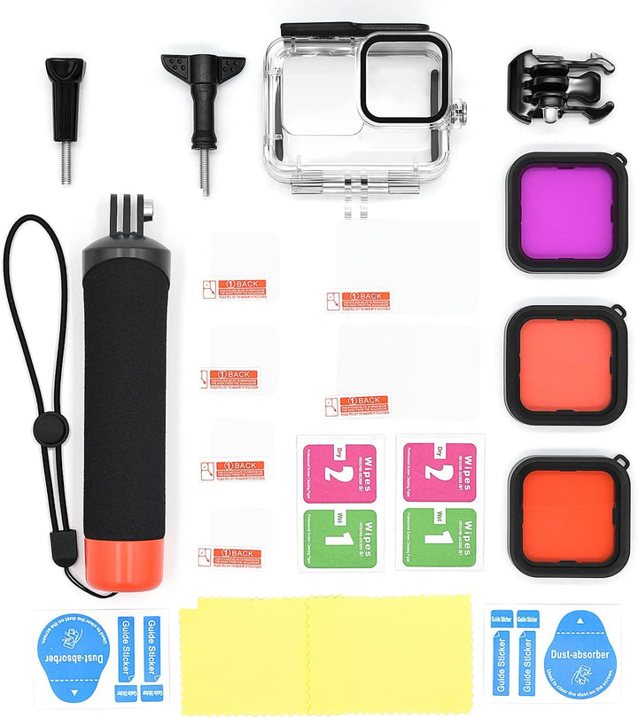 Zubehör Set Kit für GoPro Hero 12 11 10 9 Black, oGoDeal Wasserdicht Schutzhülle Gehäuse + Unterwass