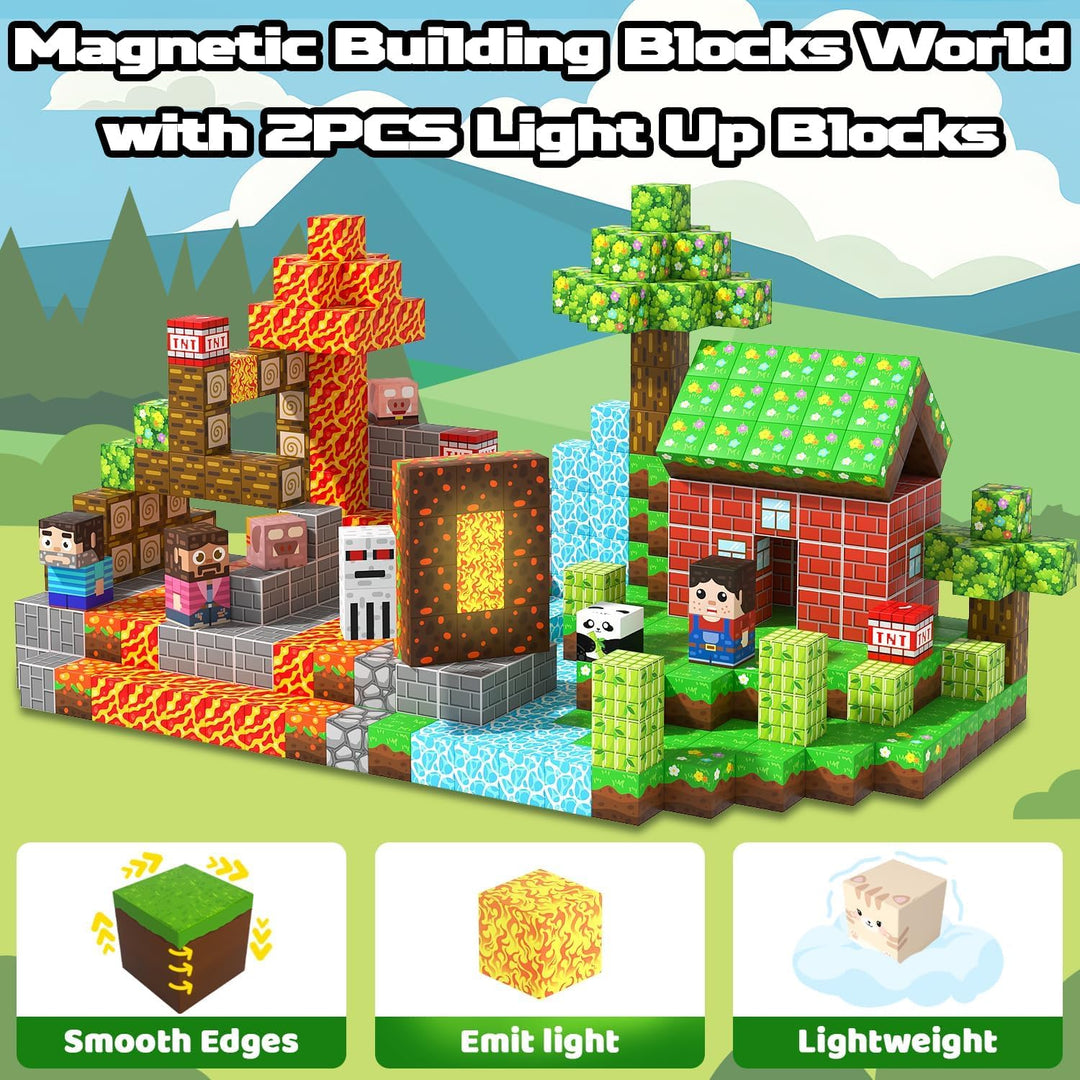 Magnetische Bausteine, 150 Teile STEM Spielzeug ab 3 Jahre, Magnetspielzeug Montessori Konstruktions