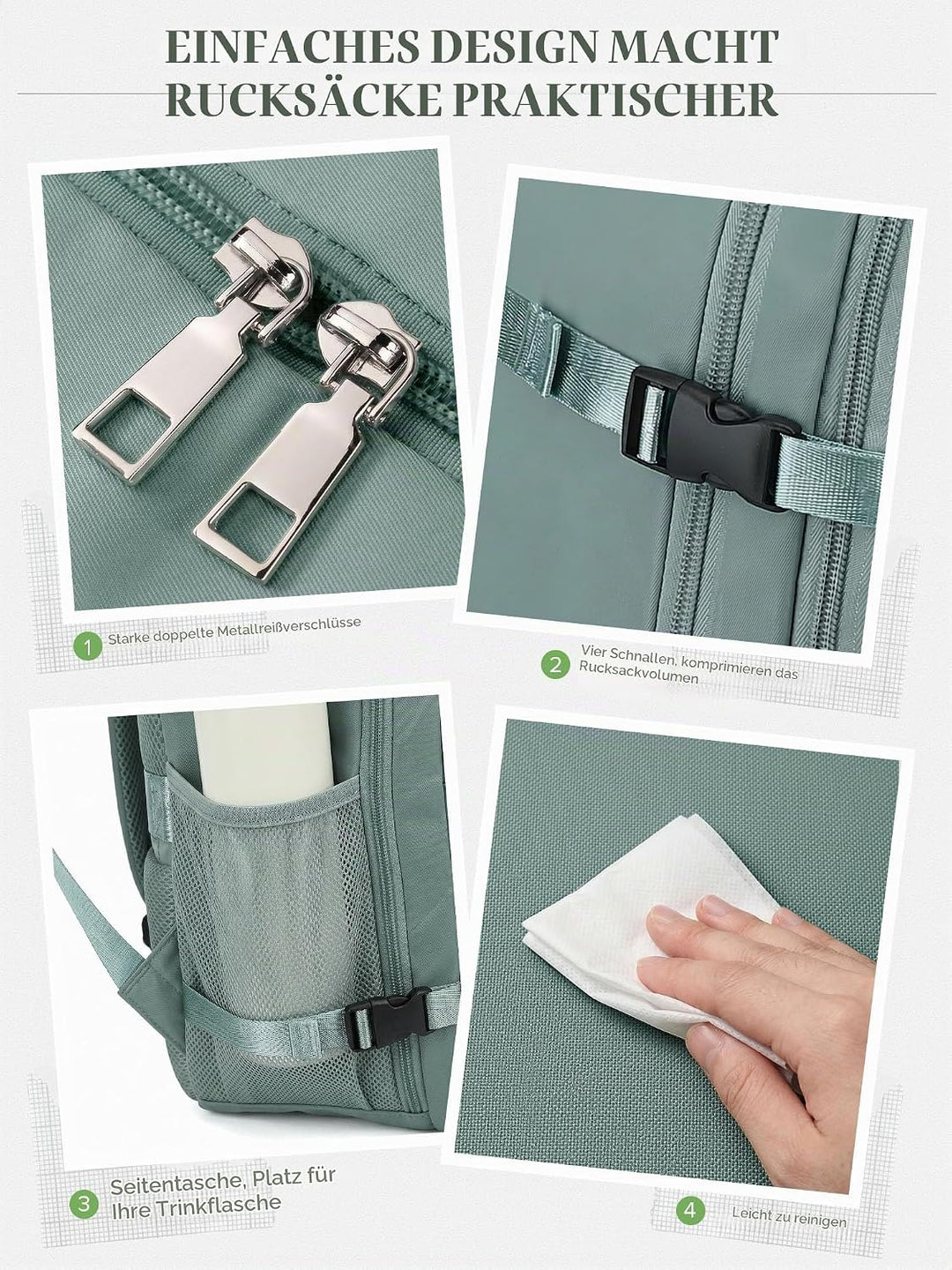 Hayayu für Ryanair Handgepäck 40x20x25 Klein Handgepäck Rucksack Flugzeug Reiserucksack mit Laptopfa