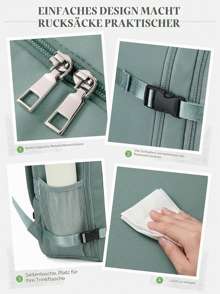 Hayayu für Ryanair Handgepäck 40x20x25 Klein Handgepäck Rucksack Flugzeug Reiserucksack mit Laptopfa