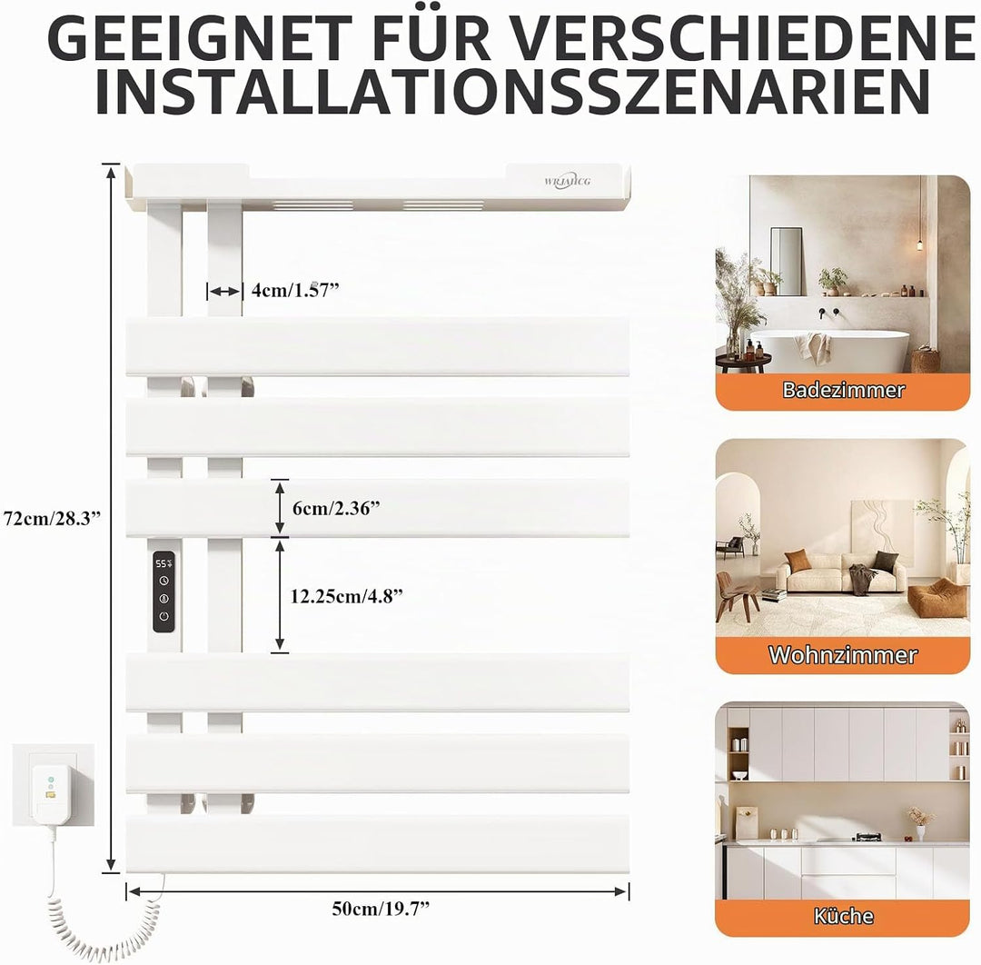 Handtuchheizkörper Elektrisch Mit Lagerregal,Handtuchtrockner Elektrisch Smart WiFi,Badheizkörper he