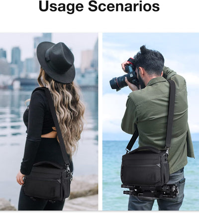 bagsmart SLR DSLR Kameratasche Wasserdicht Fototasche für Spiegelreflexkamera mit Regenhülle, Kleine