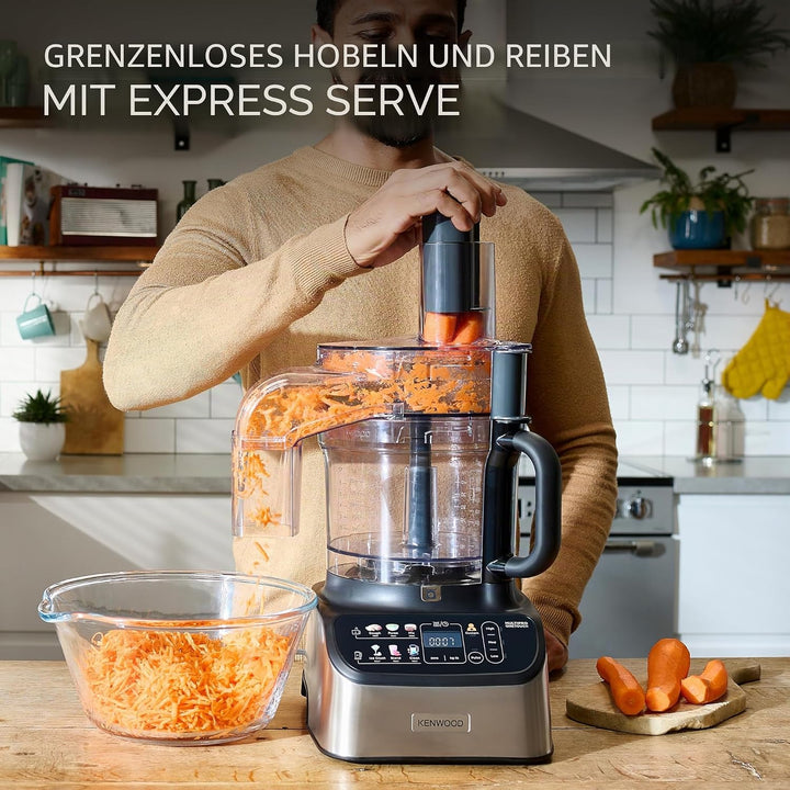 Kenwood MultiPro OneTouch FDM73.850SS – 3-in-1 Kompakt-Küchenmaschine & Mixer, 12 Zubehörteile, 6 Au
