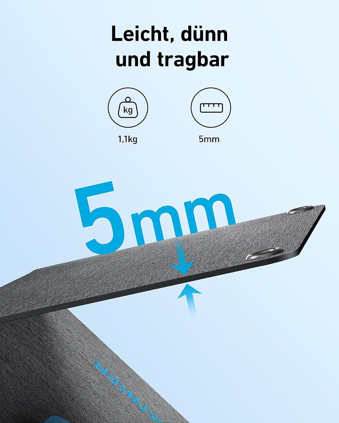 Anker SOLIX PS30 Faltbares Solarpanel 30W, tragbares Outdoor Solarladegerät, IP65 Wasserdicht, Schne