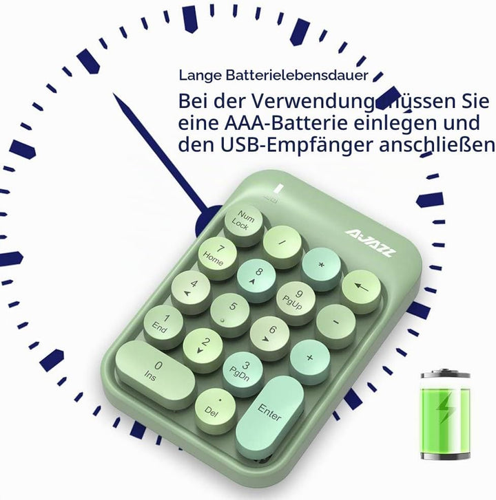 FELiCON Nummernblock, 18 Tasten, kompakt, tragbar, leise, für Windows, iMac, MacBook, Laptop, Deskto