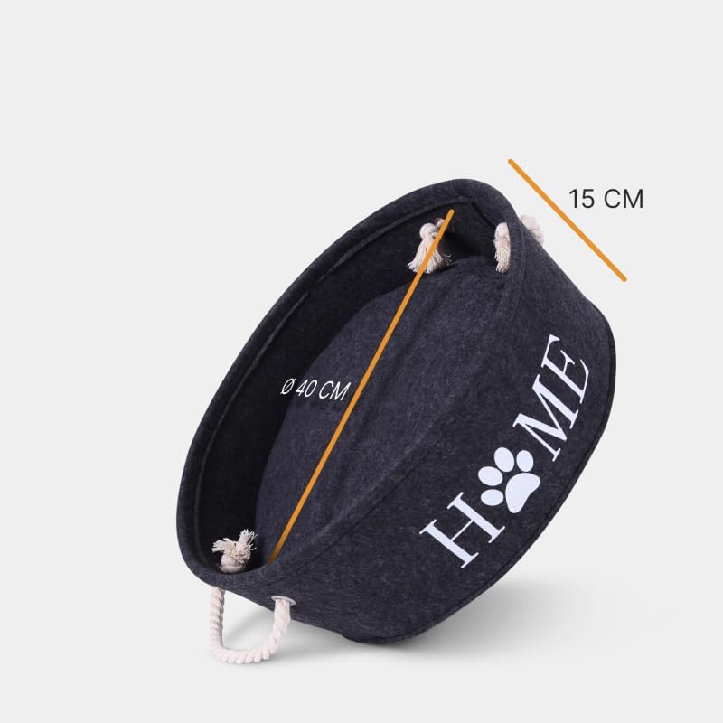 Bestlivings Katzenkorb Ø40cm - inkl. Kissen - Katzenbett Home - Katzenschlafplatz aus Filz rund, Fil