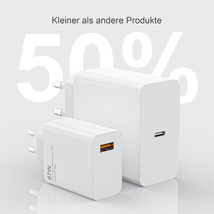 67W USB Ladegerät Netzteil für Xiaomi mit 2m Typ C Ladekabel 6A für Xiaomi 14t Pro 13T 13 Ultra 12T