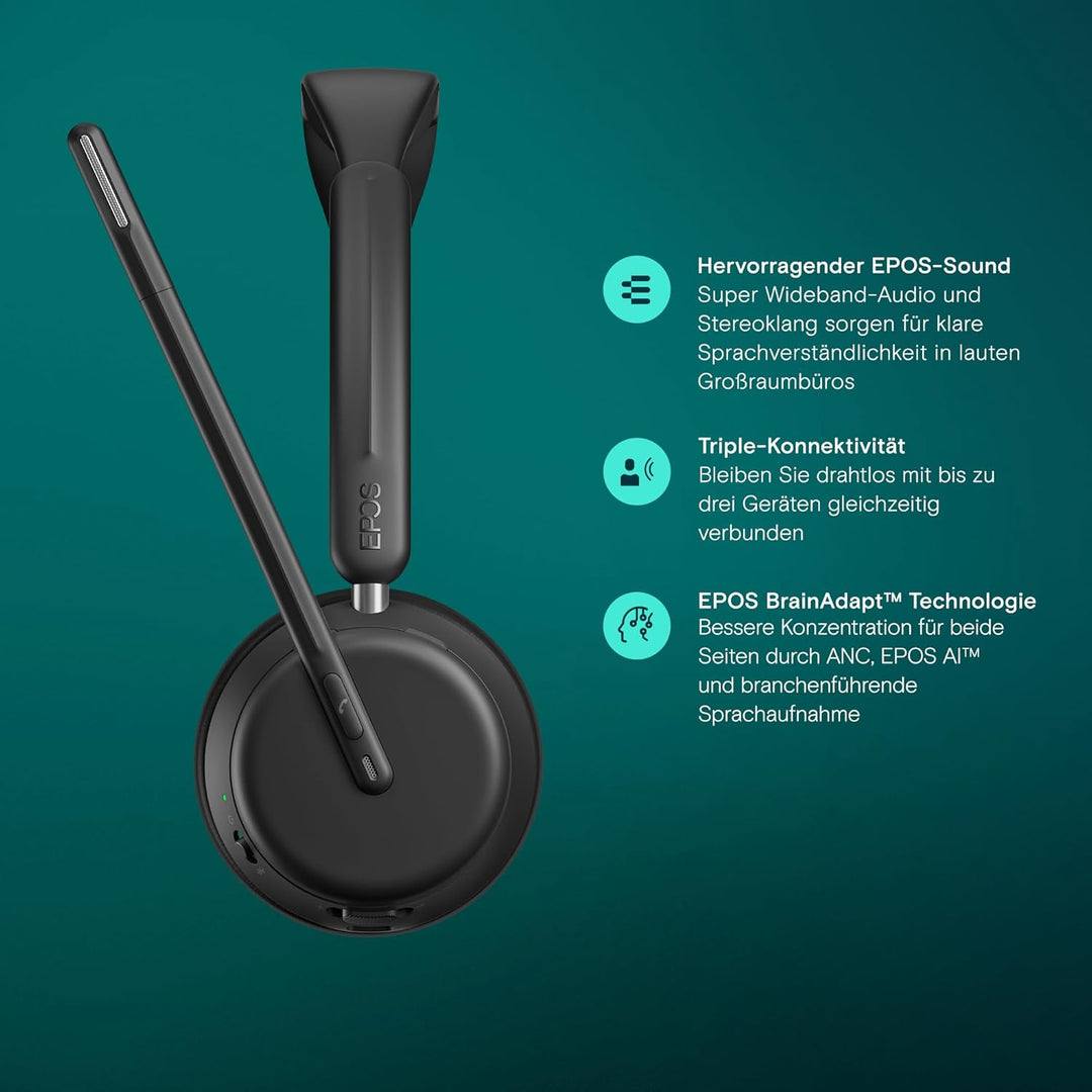 EPOS IMPACT 1061 Fortgeschrittenes kabelloses Headset mit Mikrofon für PC – Beidseitig, EPOS AI Spra