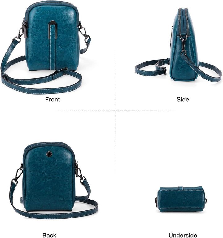 HUA ANGEL UmhäNgetasche Handy Mit GeldböRse Echtleder Leicht Kleine Handtasche Mini Schultertasche B