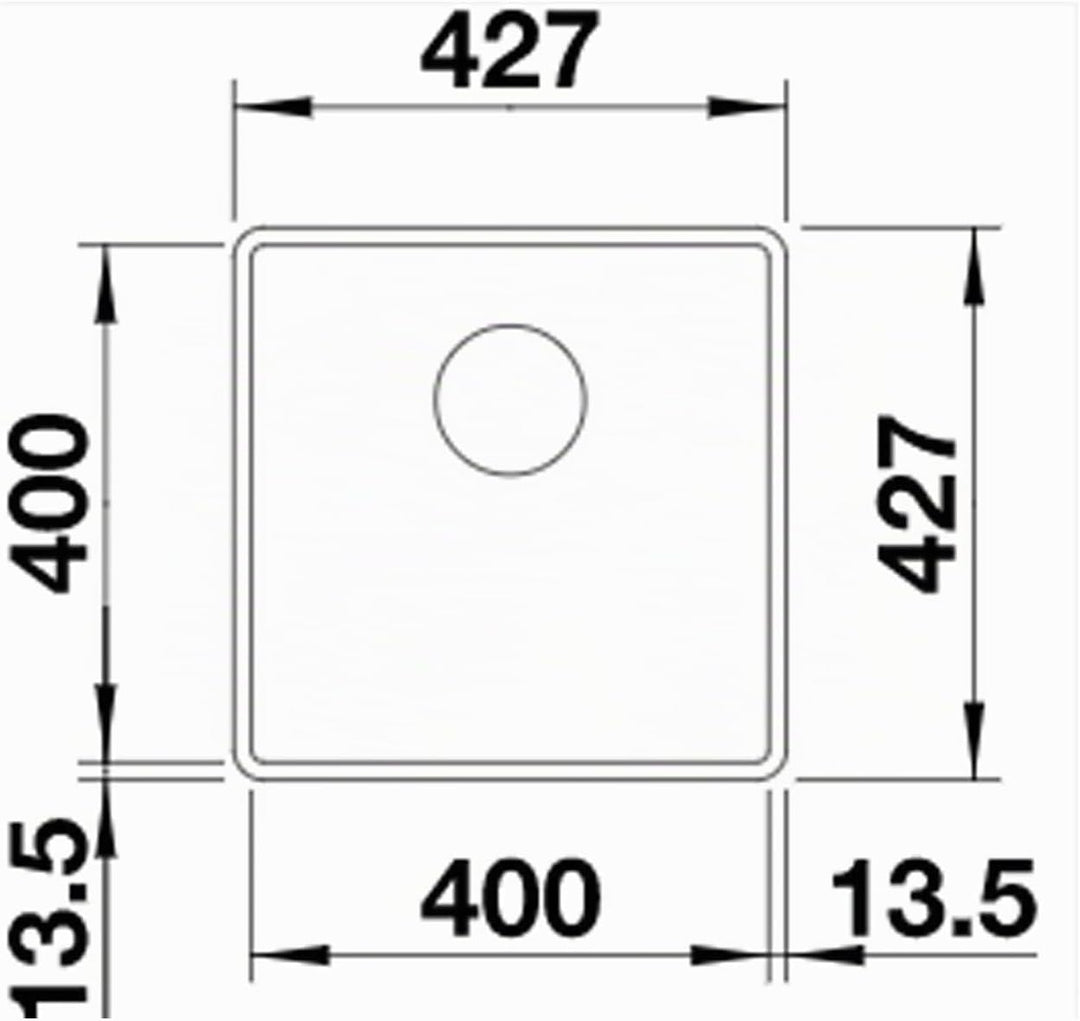 BLANCO SUBLINE 400-F | SILGRANIT anthrazit | Einbauart: Flächenbündig | ohne Ablauffernbedienung | 5