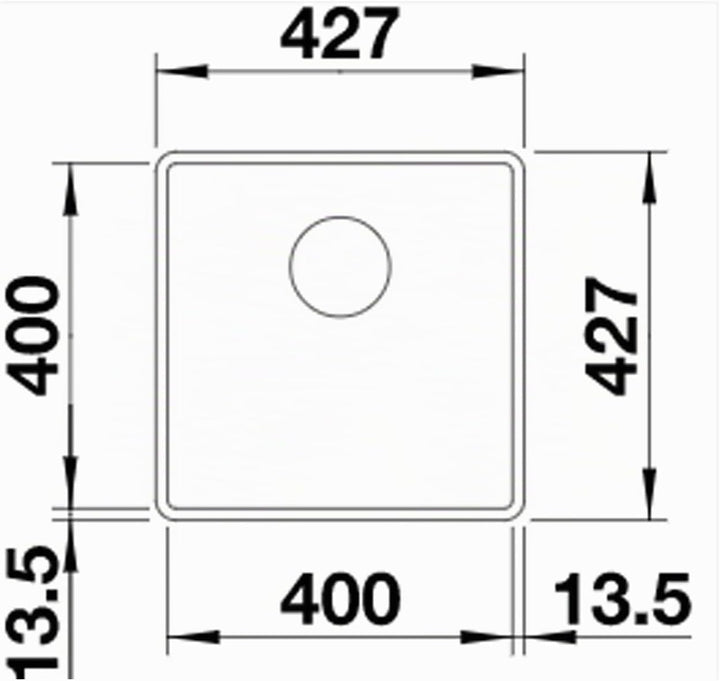 BLANCO SUBLINE 400-F | SILGRANIT anthrazit | Einbauart: Flächenbündig | ohne Ablauffernbedienung | 5