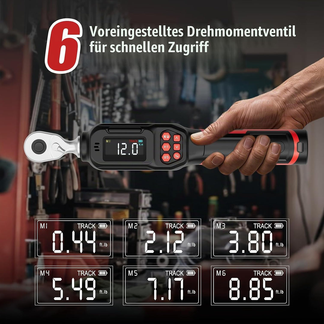 VANPO Digitaler Drehmomentschlüssel 1/4 Zoll(0.6–12 Nm) für Fahrrad &amp; Präzisionsreparaturen,±2% Gena