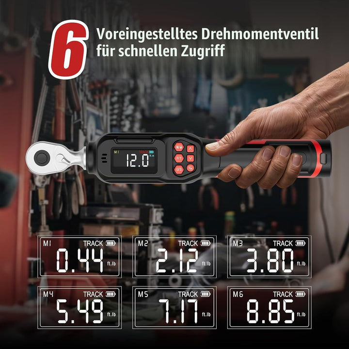 VANPO Digitaler Drehmomentschlüssel 1/4 Zoll(0.6–12 Nm) für Fahrrad &amp; Präzisionsreparaturen,±2% Gena