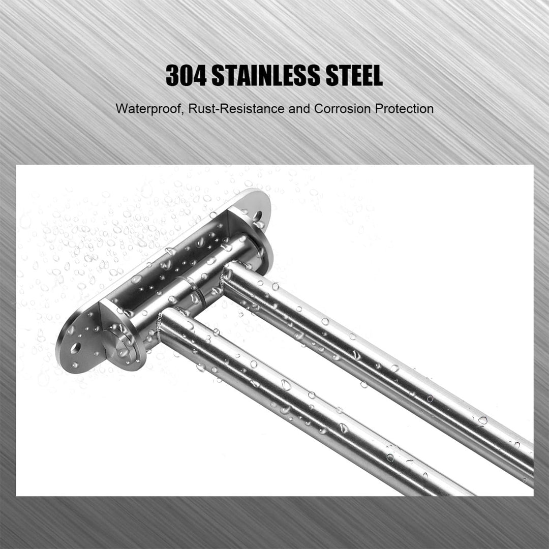 qobobo 180° Drehung Edelstahl Handtuchstange Doppelt Armen Schwenkarm 40 cm Bad V2A Rostfreier Handt