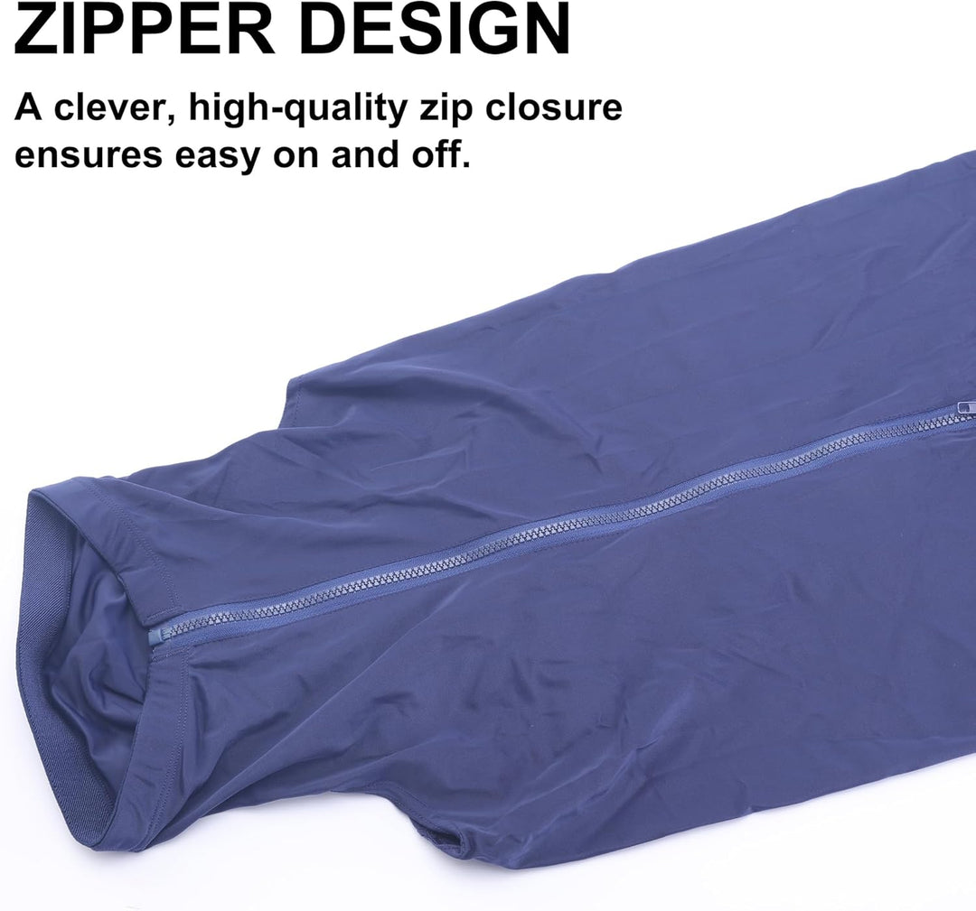 Leberna Lycra Stretch-Pferd Kapuze mit Reissverschluss - vollen Gesicht-Hals-Abdeckung S Marine, S M