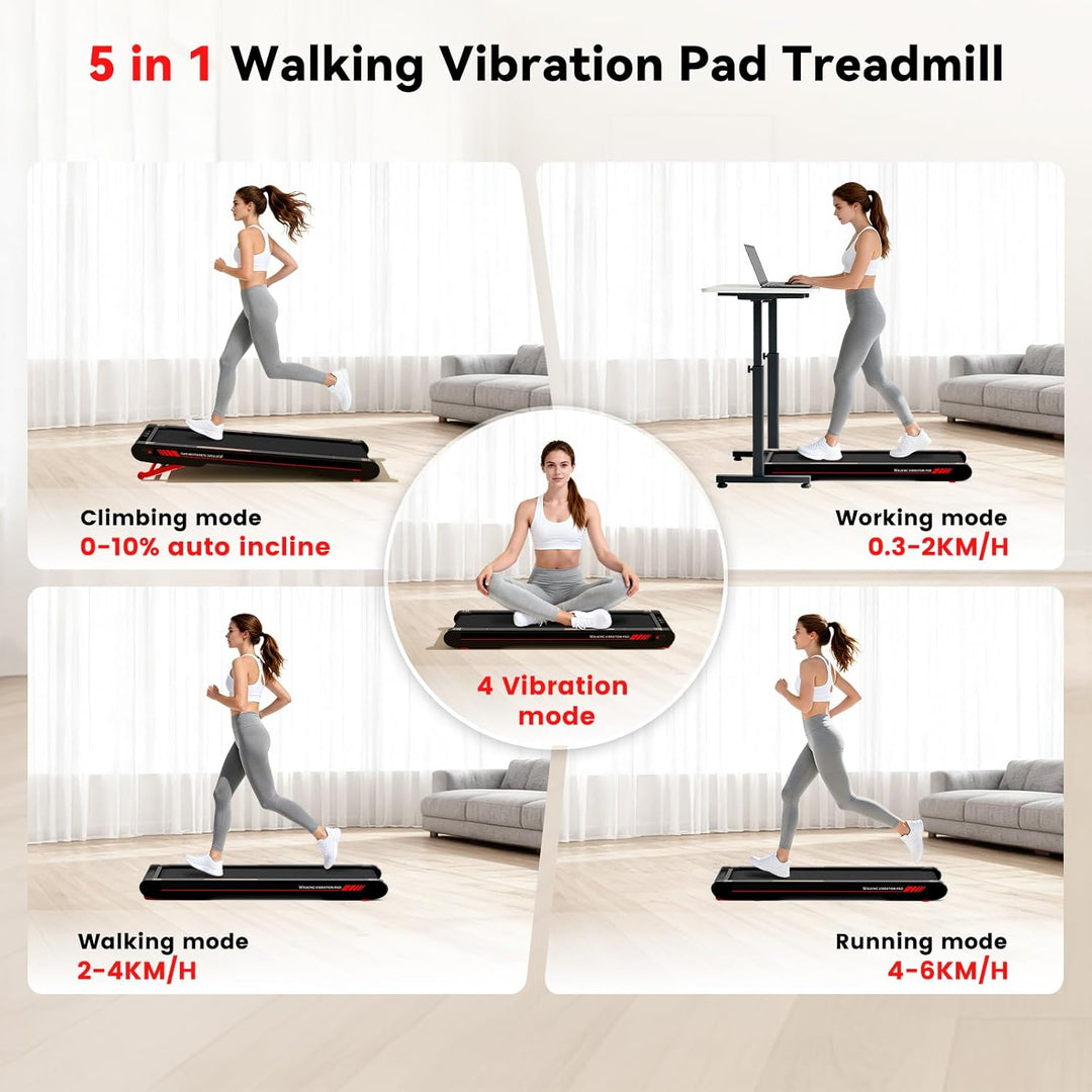 Sperax Klappbares Laufband für Zuhause, Walking Vibration Pad für den Bürogebrauch, Leichtes Klapbar